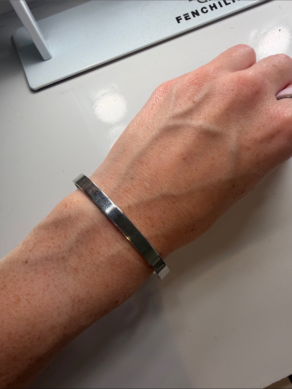 Women's Polished Silver Open Cuff Bracelet